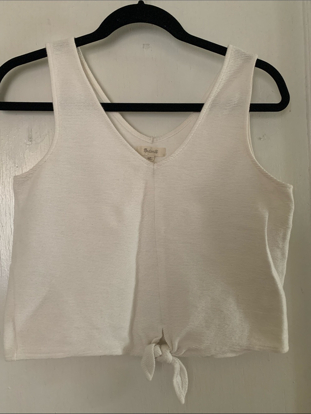 Madewell Cream Front-Tie Ribbed Tank